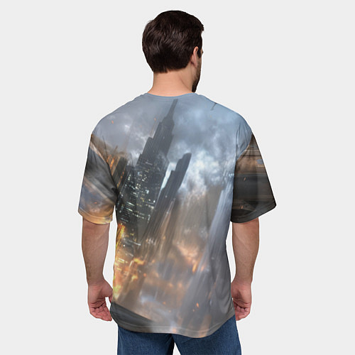 Мужская футболка оверсайз Бэтмен - старый стиль / 3D-принт – фото 4