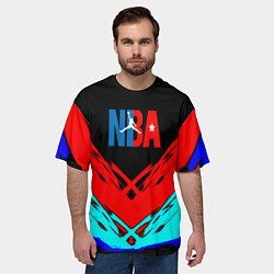 Футболка оверсайз мужская NBA краски геометрия, цвет: 3D-принт — фото 2