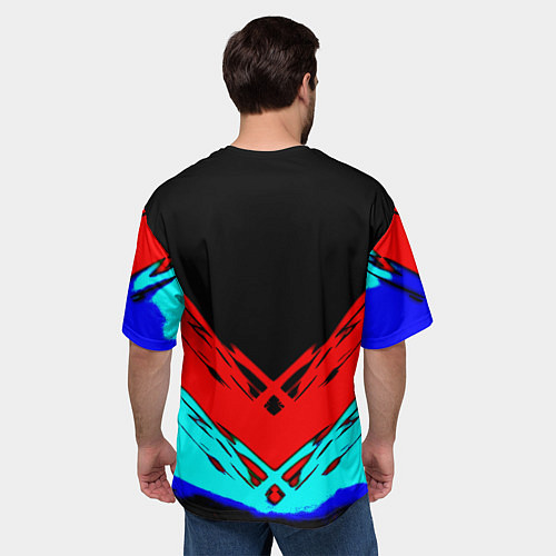 Мужская футболка оверсайз NBA краски геометрия / 3D-принт – фото 4