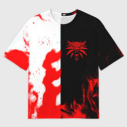 Футболка оверсайз мужская Ведьмак огненный, цвет: 3D-принт
