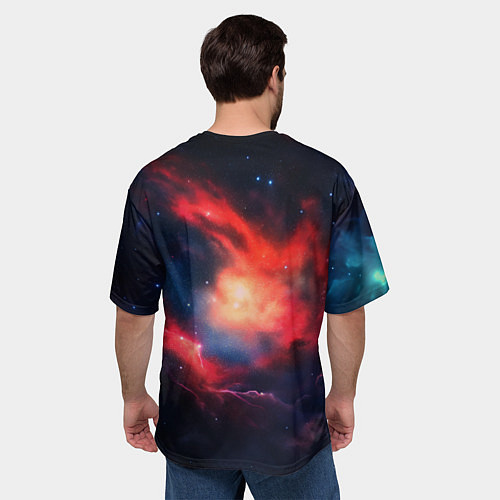 Мужская футболка оверсайз Космонавт сидит в луне / 3D-принт – фото 4