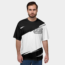 Футболка оверсайз мужская PUBG черно белые краски, цвет: 3D-принт — фото 2