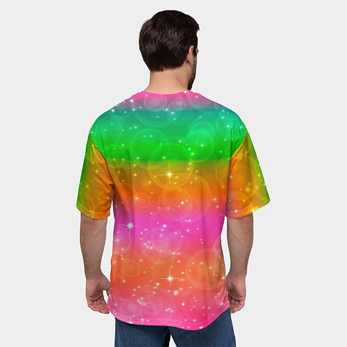 Мужская футболка оверсайз Панда с кофе за ноутом / 3D-принт – фото 4