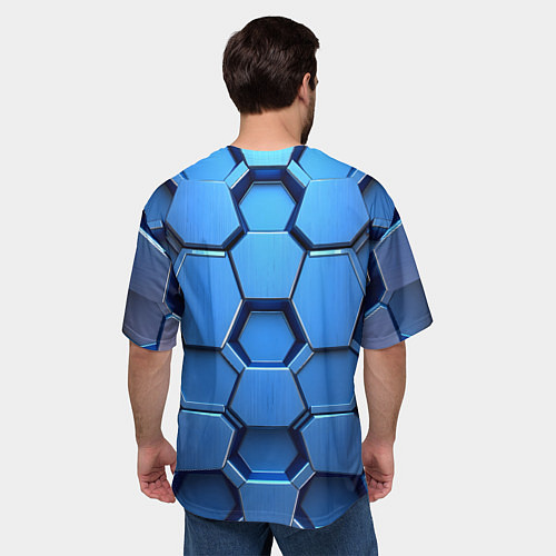 Мужская футболка оверсайз Синий бронежилет / 3D-принт – фото 4