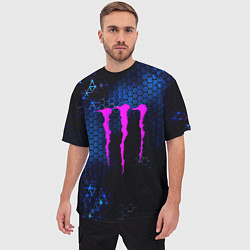 Футболка оверсайз мужская Monster energy броня, цвет: 3D-принт — фото 2