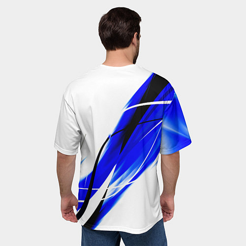 Мужская футболка оверсайз Monster energy линии абстракции / 3D-принт – фото 4