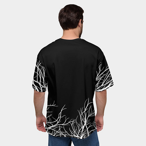 Мужская футболка оверсайз Monster energy лес / 3D-принт – фото 4