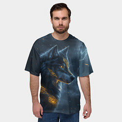 Футболка оверсайз мужская Волк фэнтези стиль, цвет: 3D-принт — фото 2