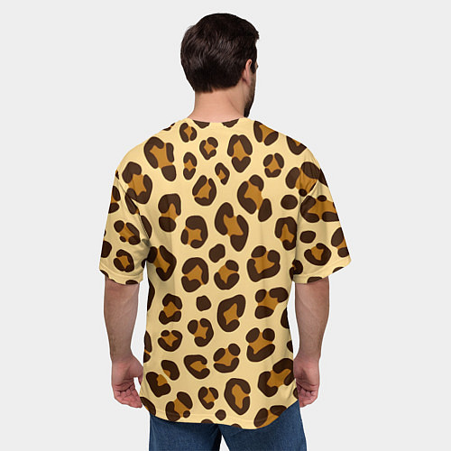 Мужская футболка оверсайз Паттерн с пятнами леопарда / 3D-принт – фото 4