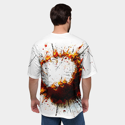 Мужская футболка оверсайз Футбольный мяч на белом / 3D-принт – фото 4