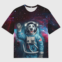 Футболка оверсайз мужская Далматинец бравый космонавт - нейроарт, цвет: 3D-принт
