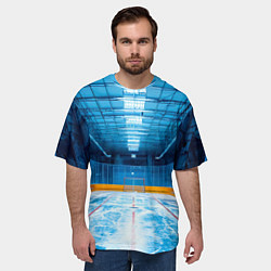 Футболка оверсайз мужская Хоккейная коробка, цвет: 3D-принт — фото 2