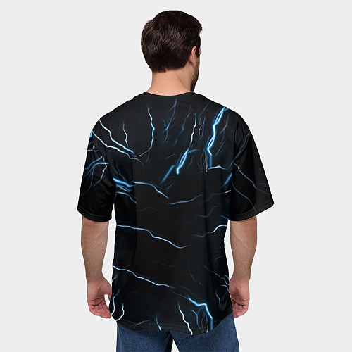 Мужская футболка оверсайз Маска голкипера в молниях / 3D-принт – фото 4