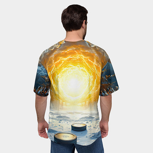 Мужская футболка оверсайз Шайбы в лесу / 3D-принт – фото 4