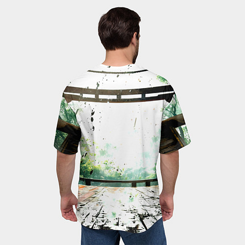 Мужская футболка оверсайз Боец айкидо в Японии / 3D-принт – фото 4