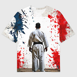 Футболка оверсайз мужская Борец айкидо на белом, цвет: 3D-принт