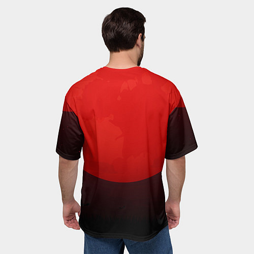 Мужская футболка оверсайз Юрий Клинских красная луна / 3D-принт – фото 4