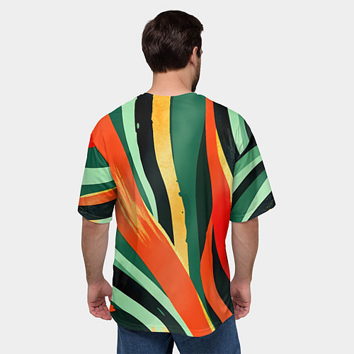 Мужская футболка оверсайз Тропическая жаркая абстракция / 3D-принт – фото 4