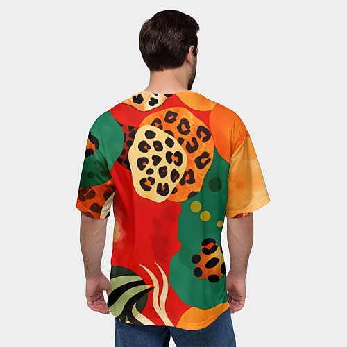 Мужская футболка оверсайз Анималистичный африканский паттерн / 3D-принт – фото 4