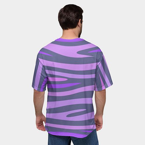 Мужская футболка оверсайз Лавандовые волны / 3D-принт – фото 4