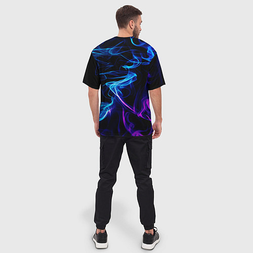Мужская футболка оверсайз Color blue pink / 3D-принт – фото 4