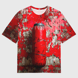 Футболка оверсайз мужская Красная боксерская груша, цвет: 3D-принт