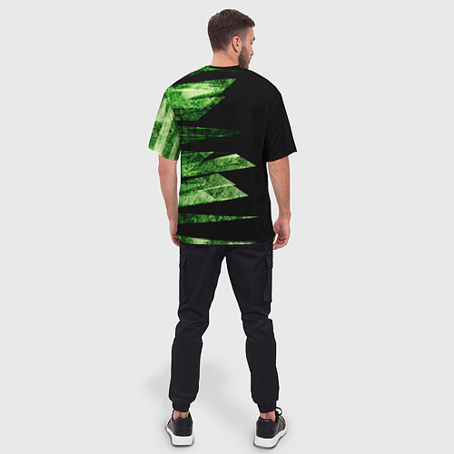 Мужская футболка оверсайз Color green black / 3D-принт – фото 4