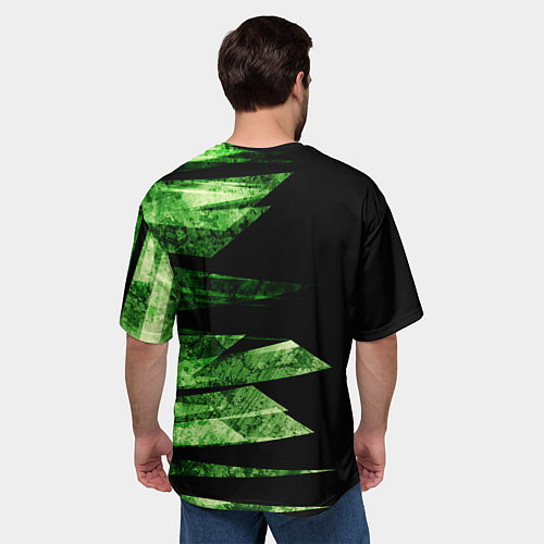 Мужская футболка оверсайз Color green black / 3D-принт – фото 4