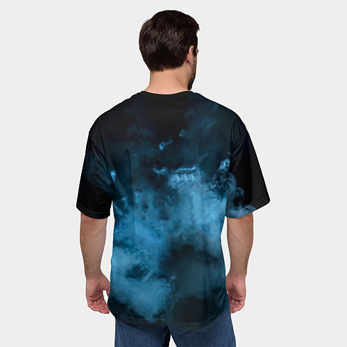 Мужская футболка оверсайз Боксер в дыму / 3D-принт – фото 4