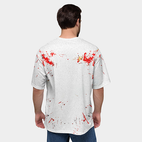 Мужская футболка оверсайз Красные бойцовские перчатки на белом / 3D-принт – фото 4