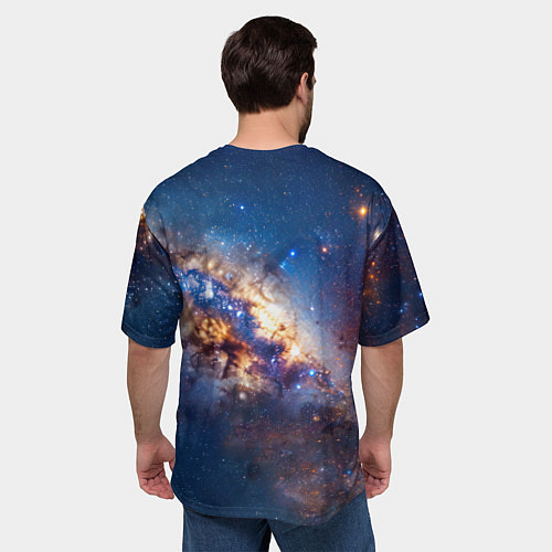 Мужская футболка оверсайз Боксерские перчатки в космосе / 3D-принт – фото 4