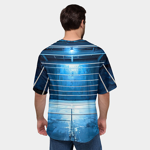 Мужская футболка оверсайз Синий ринг / 3D-принт – фото 4
