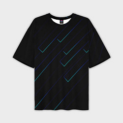 Мужская футболка оверсайз Color blue black
