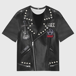 Мужская футболка оверсайз Агата Кристи косуха с нашивками