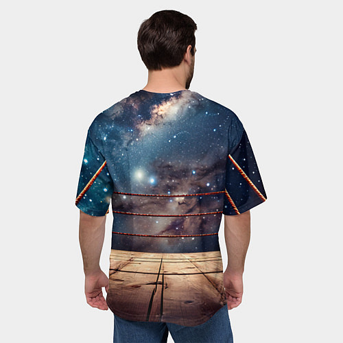 Мужская футболка оверсайз Космический ринг / 3D-принт – фото 4