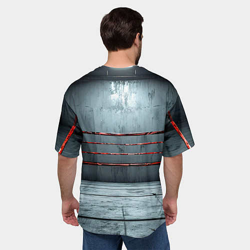 Мужская футболка оверсайз Серый ринг / 3D-принт – фото 4