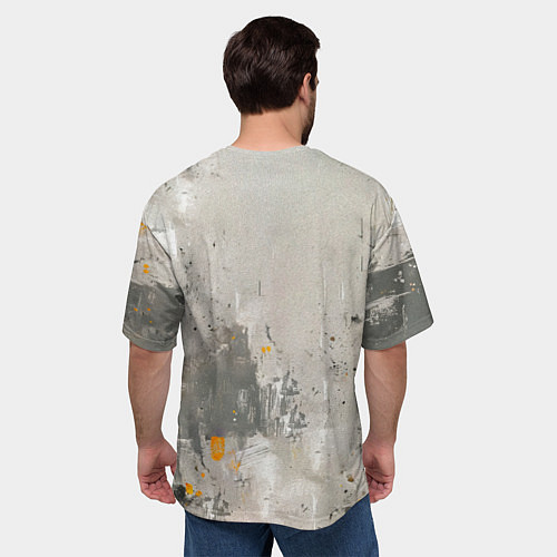Мужская футболка оверсайз Брюс Ли на сером / 3D-принт – фото 4