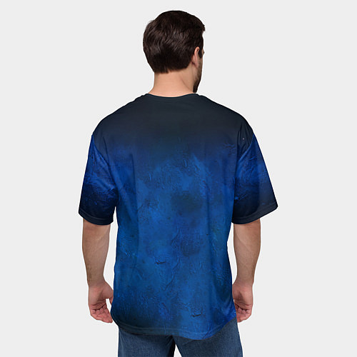 Мужская футболка оверсайз Дастин Порье на синем / 3D-принт – фото 4