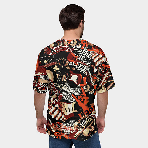 Мужская футболка оверсайз Кукрыниксы на фоне электрогитар / 3D-принт – фото 4