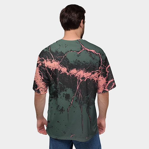 Мужская футболка оверсайз Гранж потертая текстура / 3D-принт – фото 4