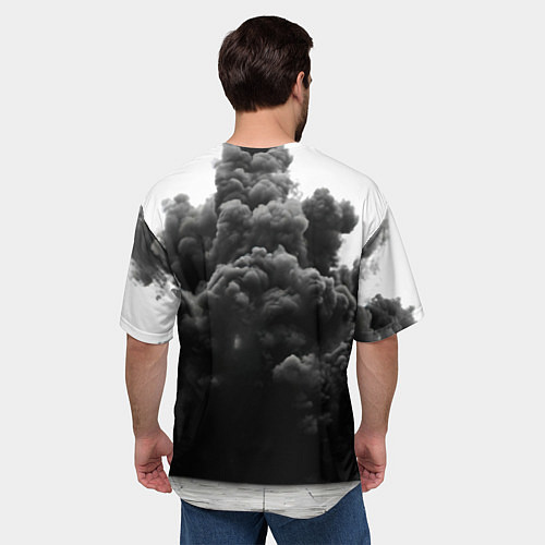 Мужская футболка оверсайз Мухаммед Али в черном дыму / 3D-принт – фото 4