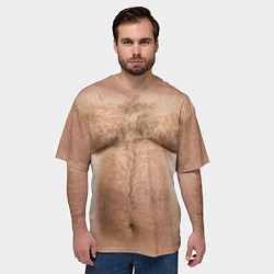 Футболка оверсайз мужская Волосатое тело толстяка, цвет: 3D-принт — фото 2