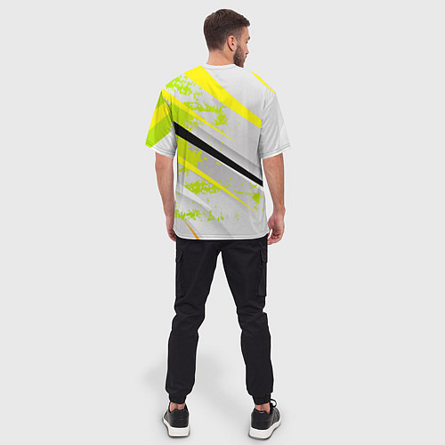 Мужская футболка оверсайз Color white light green / 3D-принт – фото 4