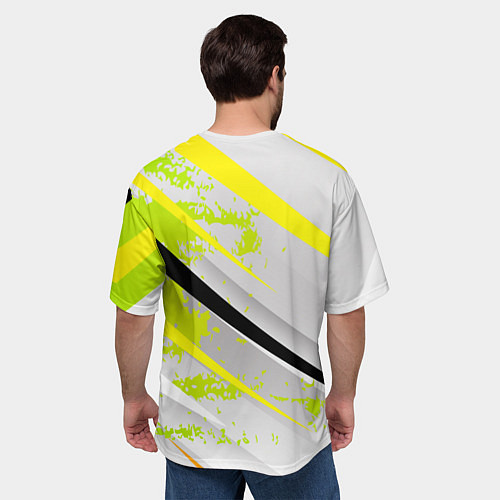 Мужская футболка оверсайз Color white light green / 3D-принт – фото 4
