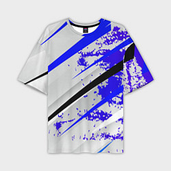 Футболка оверсайз мужская Color white blue, цвет: 3D-принт