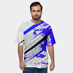 Футболка оверсайз мужская Color white blue, цвет: 3D-принт — фото 2
