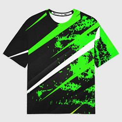 Футболка оверсайз мужская Color black and green, цвет: 3D-принт