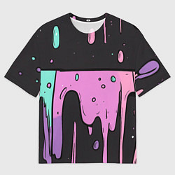 Футболка оверсайз мужская Стекающая краска текстура, цвет: 3D-принт