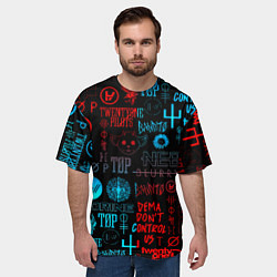 Футболка оверсайз мужская Twenty one pilots rock pattern, цвет: 3D-принт — фото 2