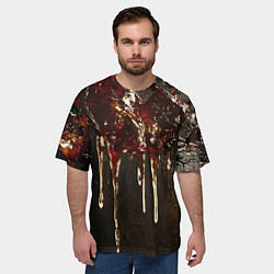 Футболка оверсайз мужская Стекающий мед - текстура, цвет: 3D-принт — фото 2